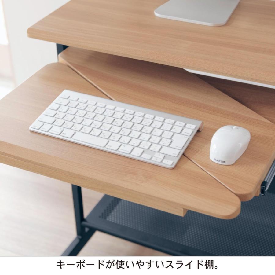 パソコンデスク おしゃれ ワークデスク プリンター収納パソコンデスク カラー アイボリー|ベルメゾン PayPayモール店|03