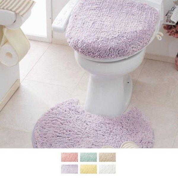 7円 新作通販 トイレマット トイレマットセット トイレマットのみ 洗える ロング ミニ 標準 おしゃれ シンプル ふかふか ふわふわ 新生活 円形 四角 温水洗浄 紫色 パープル