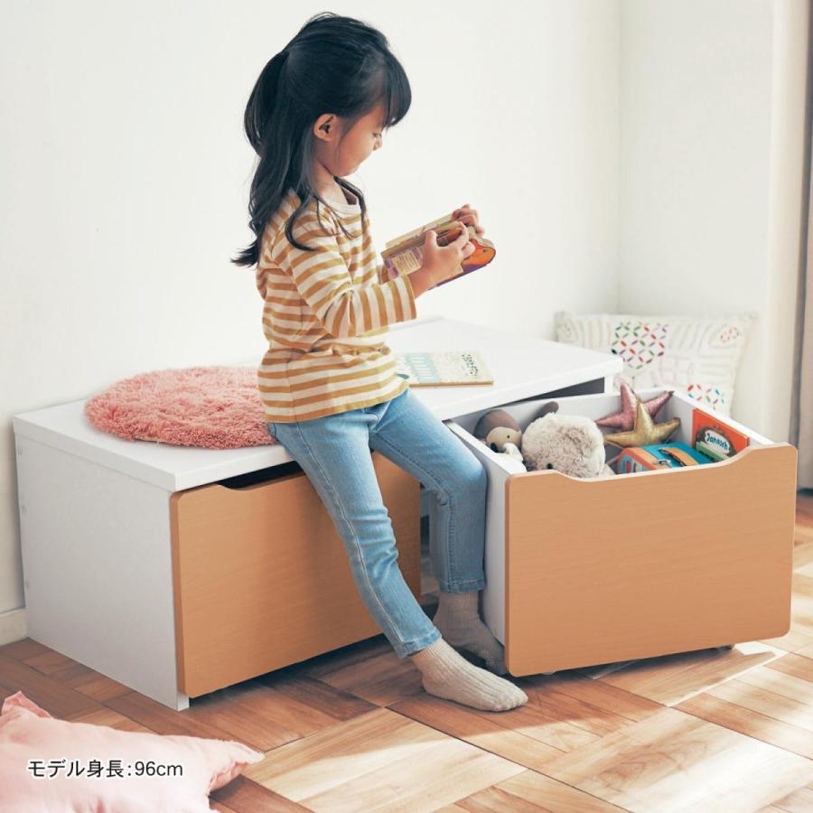 ベンチ 収納 おもちゃ テーブル 机 お片付け お絵かき 子供 子供用 家具 キッズ 日本製 キャスター付き ブラウン 60 ベルメゾン Paypayモール店 通販 Paypayモール