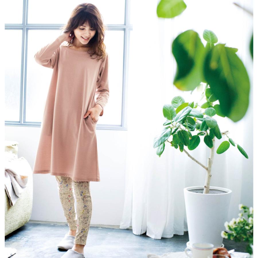 ａラインチュニック 腹巻付きレギンスパジャマ ブルー系 小花 M L Ll 3l ベルメゾン Paypayモール店 通販 Paypayモール
