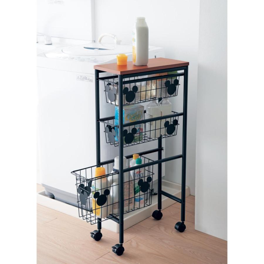 洗面所収納 隙間収納 ディズニー ランドリー隙間ラック 幅ｃｍ カラー ブラック ブラウン ベルメゾン Paypayモール店 通販 Paypayモール