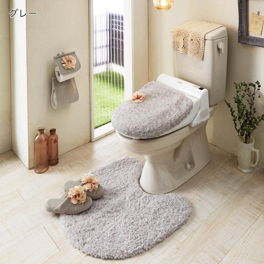 トイレマット フラワー 洗える すべりにくい エレガント おしゃれ グレー 標準マットのみ ベルメゾン Paypayモール店 通販 Paypayモール