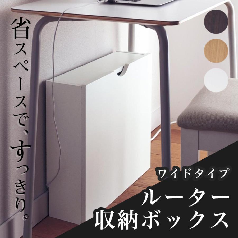 ルーター収納ボックス 収納 ボックス 出荷 ケース ルーター タップ ワイド 日本製 モデム 無線 Lan ホワイト