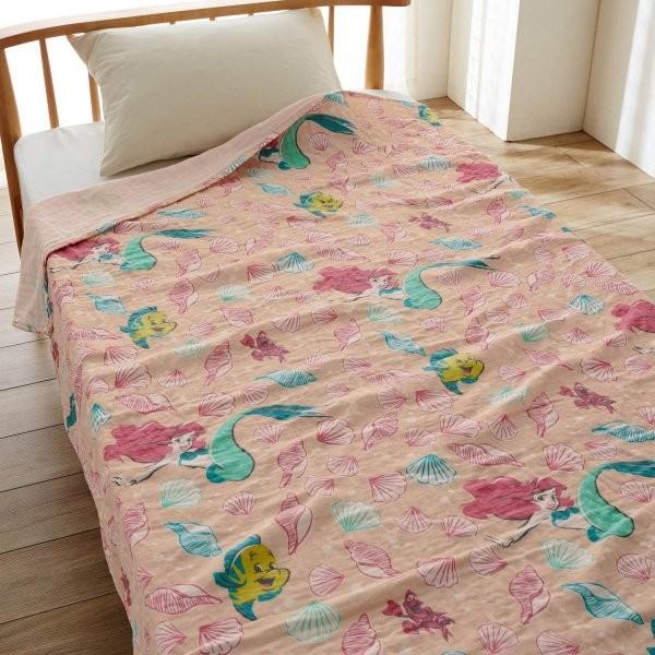 タオルケット ガーゼケット ディズニー 4重 ケット 洗える 綿100 お昼寝 アリエル シングル Segurosaurora Com