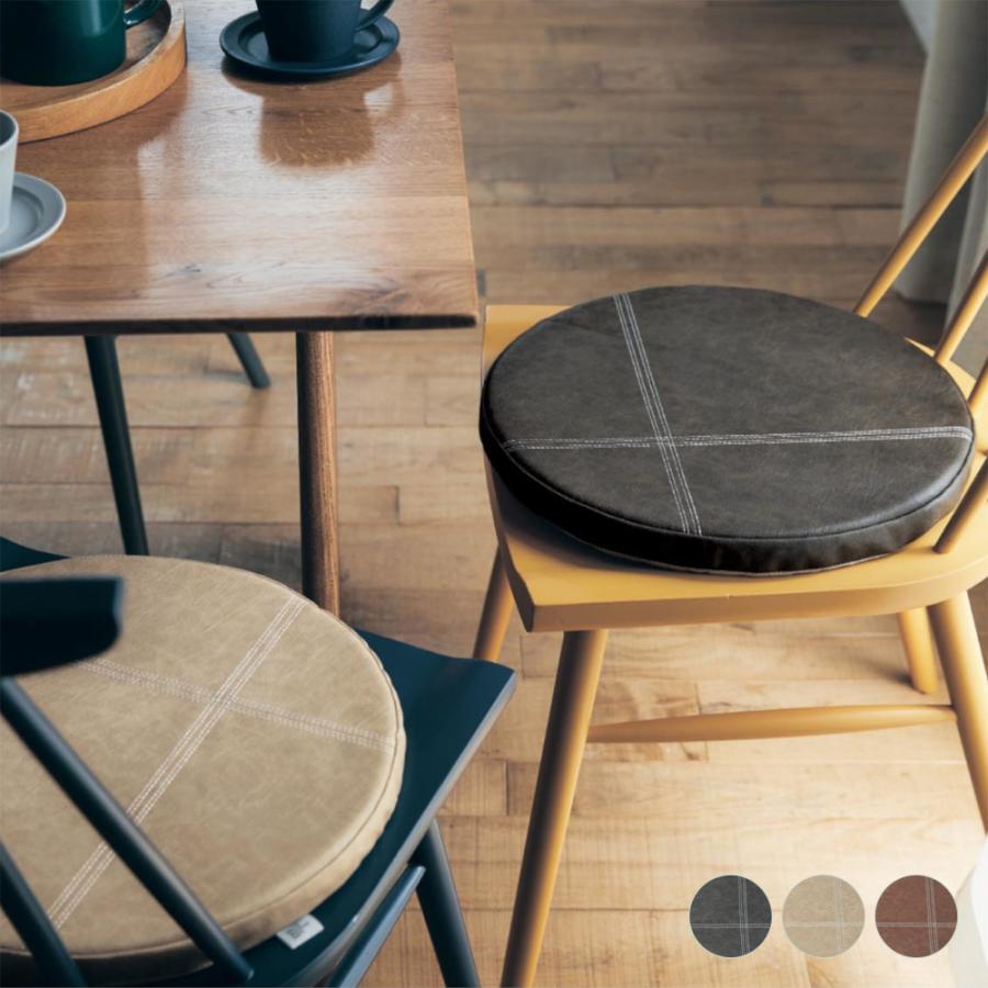 チェアパッド チェアクッション 円形 座布団 椅子 フェイクレザー ウレタンフォーム ふかふか 拭ける 模様替え ヴィンテージ おしゃれ 在宅ワーク ダイニング ベルメゾン Paypayモール店 通販 Paypayモール