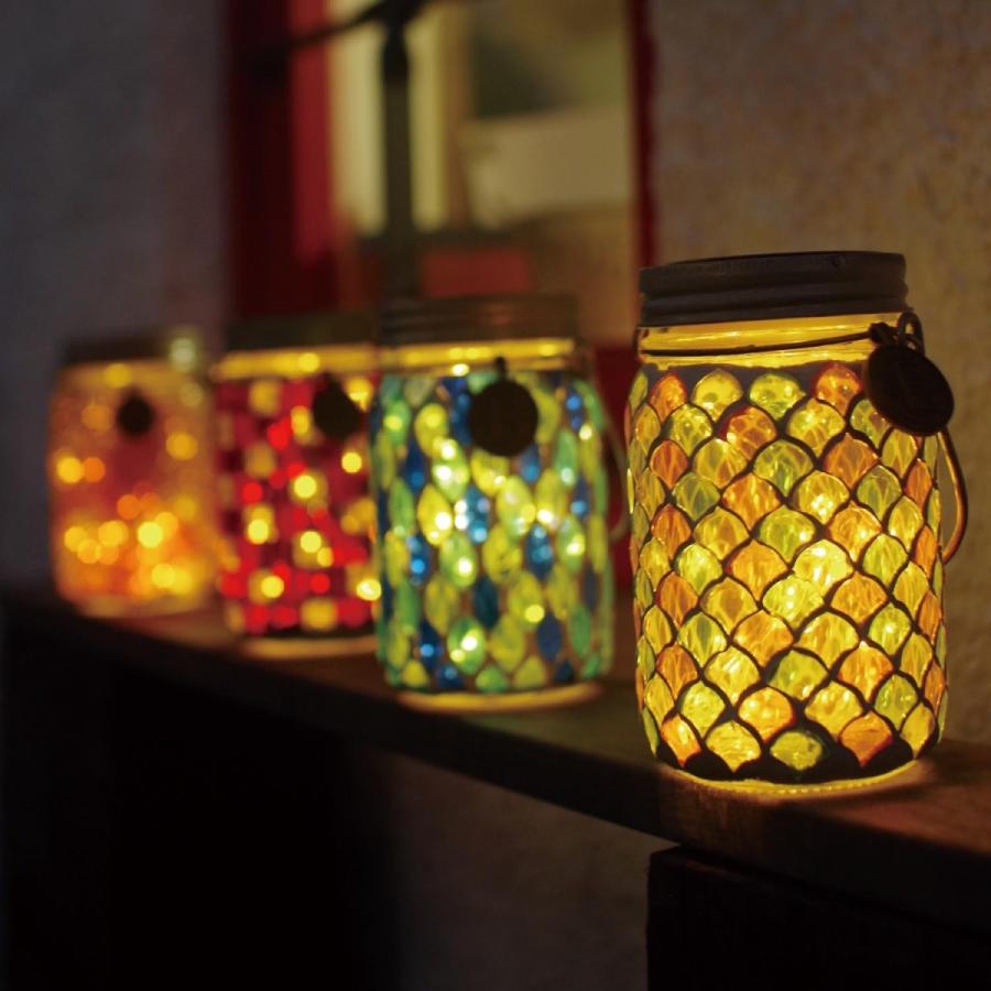 ソーラーライト ガーデニング ライト 用品 グッズ モザイクガラス メイソンジャー型 おしゃれ 庭 オブジェ 雑貨 キャンプ レッドブリック ベルメゾン Paypayモール店 通販 Paypayモール