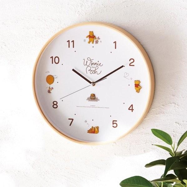 高い素材 時計 おしゃれ 壁掛け 置き ディズニー ナチュラルデザインの木枠掛け時計 くまのプーさん Babylonrooftop Com Au