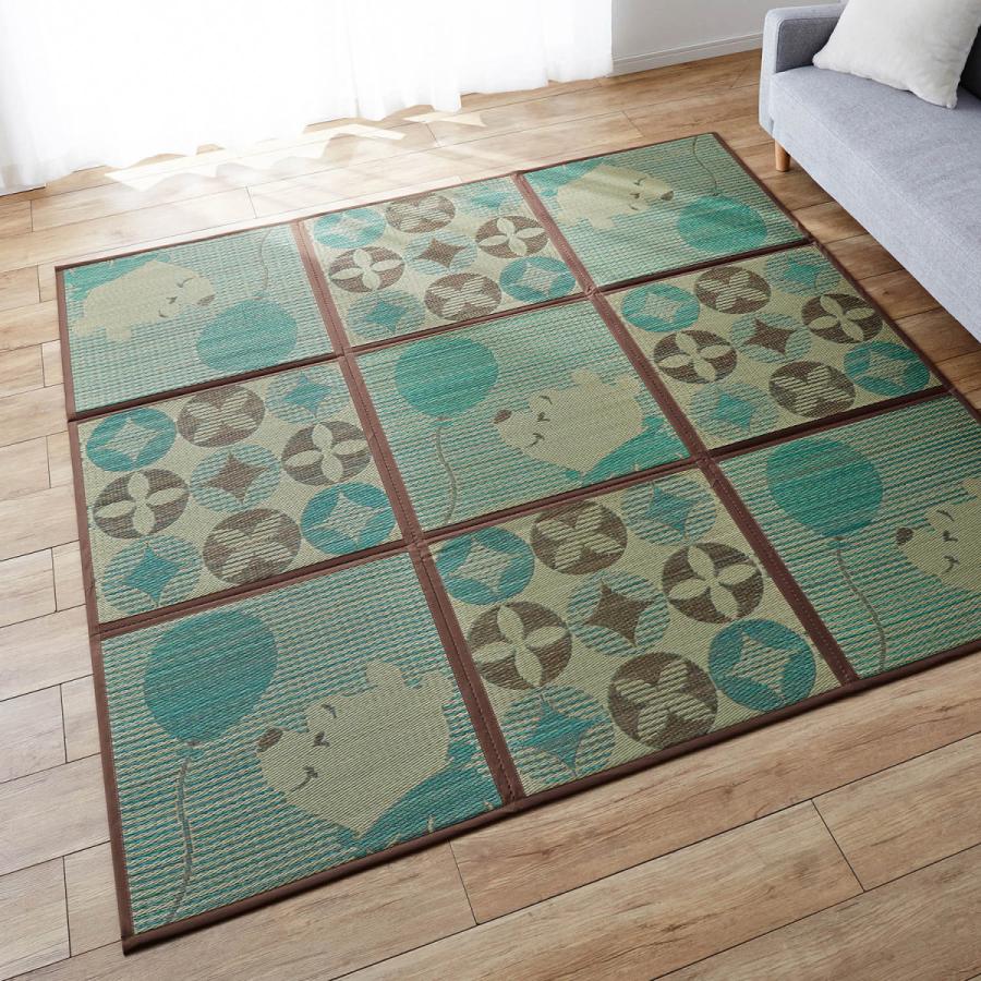 ディズニー ボリュームタイプ コンパクトにおりたためるウレタン入りい草ラグ くまのプーさん 約195 195 ベルメゾン Paypayモール店 通販 Paypayモール