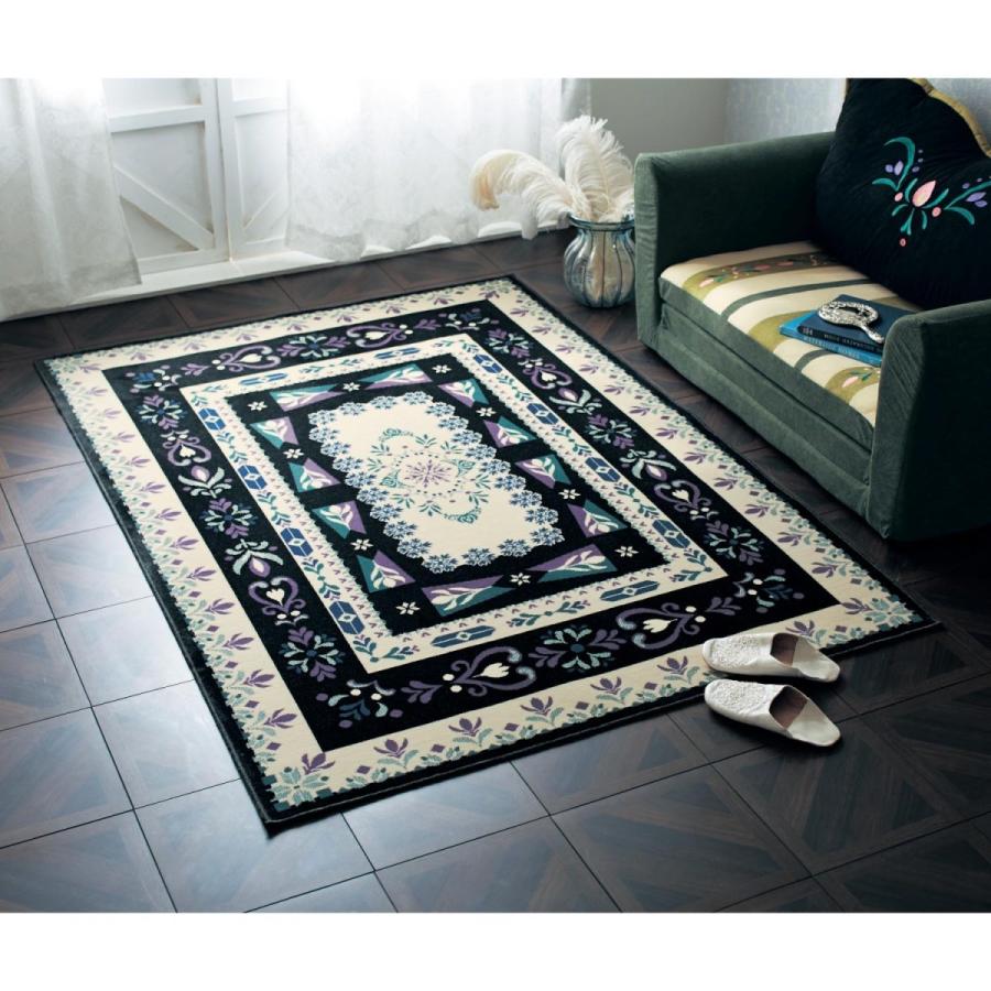 ラグ 敷物 ディズニー かわいい ジャカード織り 洗える 抗菌 防臭 ホットカーペット対応 日本製 アナと雪の女王 フローズン エレガント 約100 140 ベルメゾン Paypayモール店 通販 Paypayモール