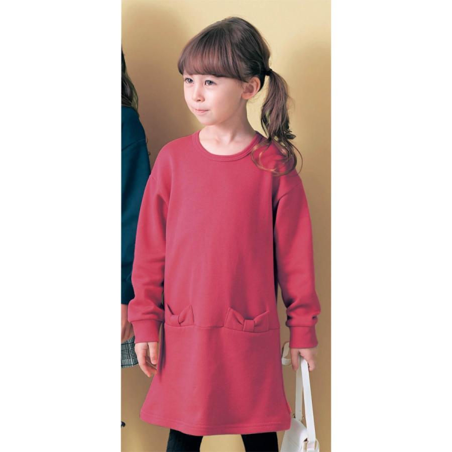 子供服 おしゃれ チュニック ワンピース Gita ジータ リボンポケット裏毛ワンピース ピンク ベルメゾン Paypayモール店 通販 Paypayモール
