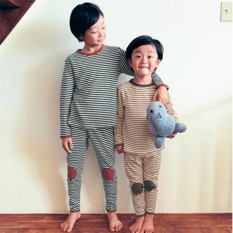 子供 パジャマ 接結天竺パジャマ シナモン オフホワイトボーダー 穴吹愛美コラボ Gita ベルメゾン Paypayモール店 通販 Paypayモール