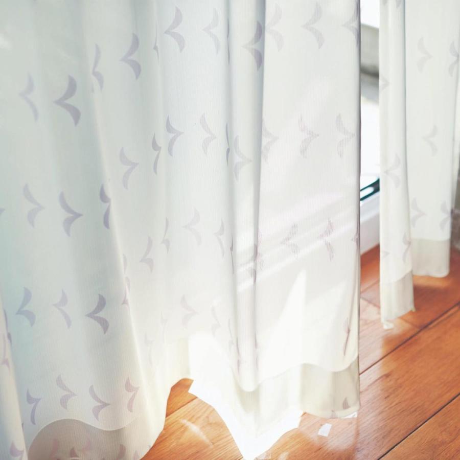 えない シンプル北欧調の遮光カーテン ｕｖカット 遮熱 ミラーレースカーテンセット