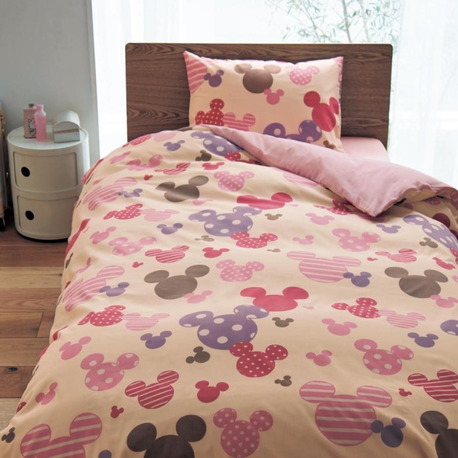 ディズニー 綿混布団カバー３点セット ミッキーモチーフ ピンク系 洋式シングル ベルメゾン Paypayモール店 通販 Paypayモール