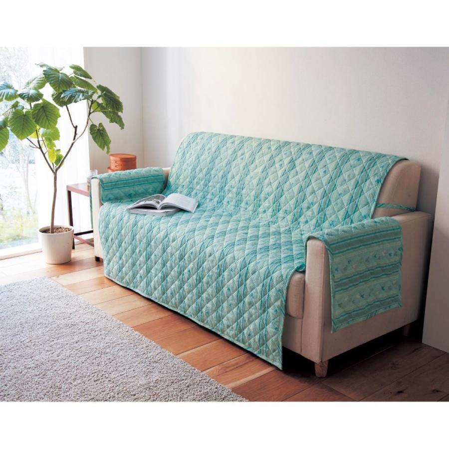 ディズニー リップル素材のさらぽこ肘掛け付きソファーカバー ミッキーモチーフ ブルーグリーン系 3人掛け用ワイド 肘掛けあり ベルメゾン Paypayモール店 通販 Paypayモール