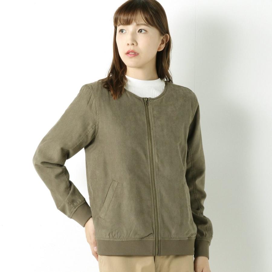 ジャケット レディース フェイクスエードノーカラーブルゾン カーキ ベルメゾン Paypayモール店 通販 Paypayモール