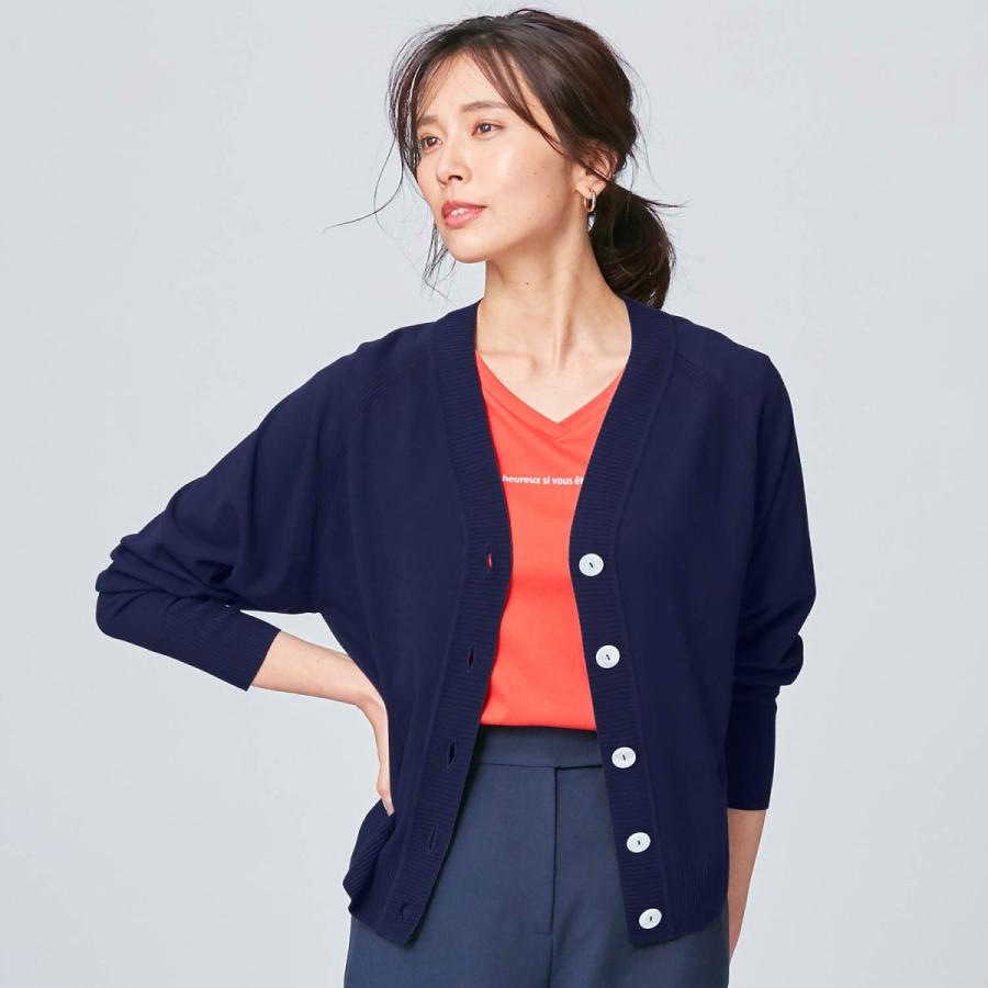 ｖネックカーディガン カーディガン レディース S M L Ll ネイビー 接触冷感 ボレロ風 ベルメゾン Paypayモール店 通販 Paypayモール