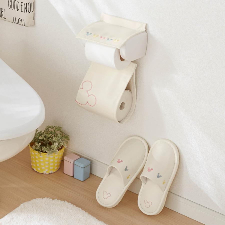 トイレットペーパーホルダーカバー スリッパセット トイレ用品 ディズニー 拭けるトイレットペーパーホルダーカバー スリッパ セット ミッキーモチーフ ベルメゾン Paypayモール店 通販 Paypayモール