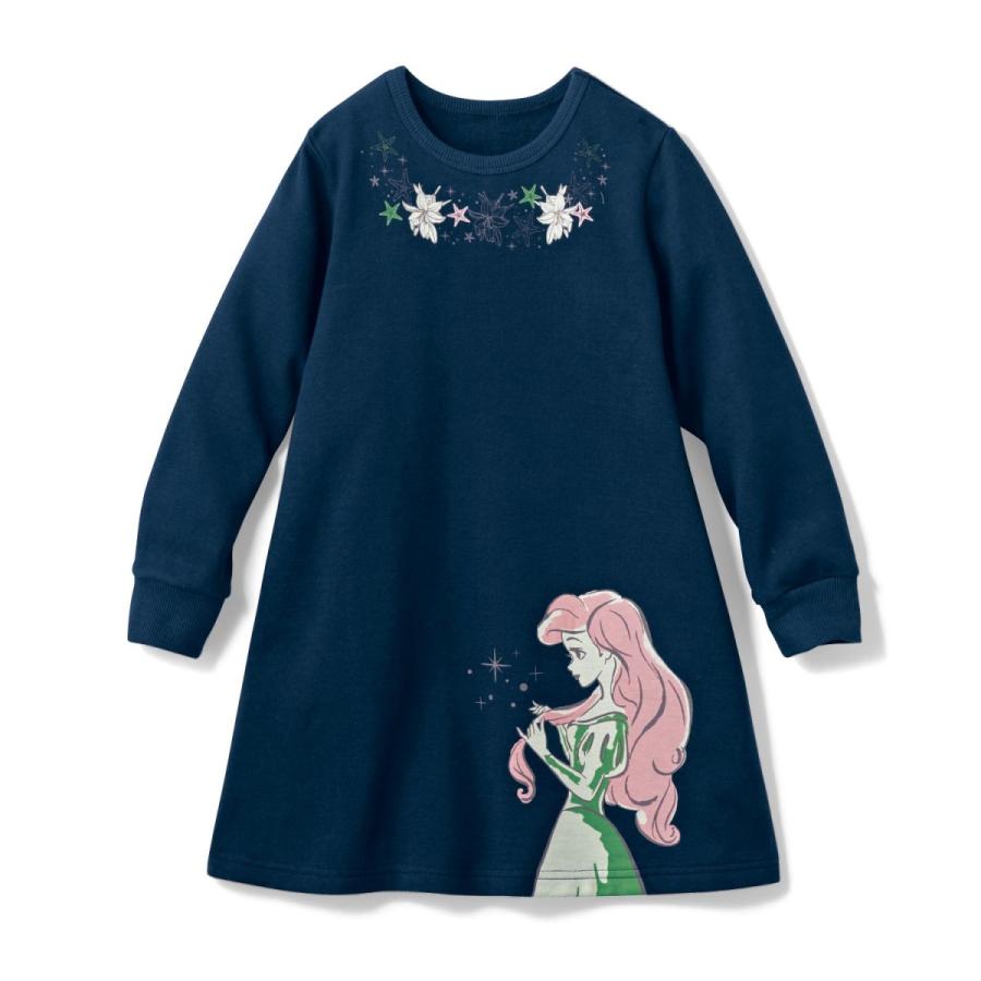 ディズニー 裏起毛ワンピース 選べるキャラクター アリエル 90 100 110 1 130 140 ベルメゾン Paypayモール店 通販 Paypayモール