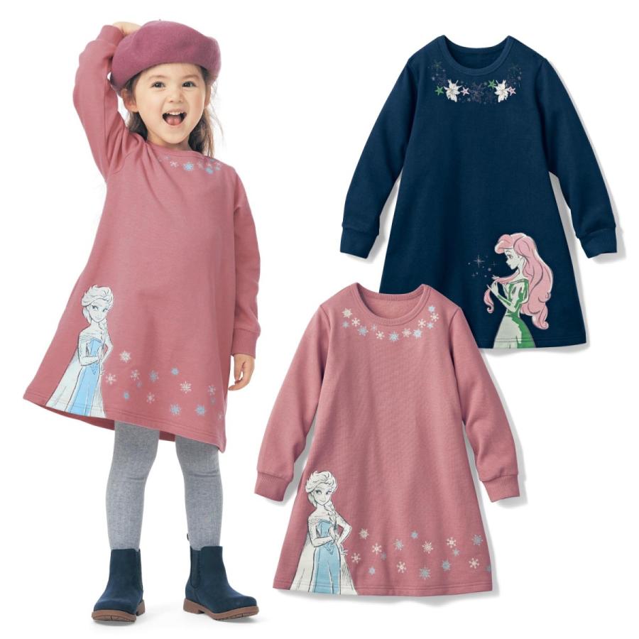 ディズニー 裏起毛ワンピース 選べるキャラクター アリエル 90 100 110 1 130 140 ベルメゾン Paypayモール店 通販 Paypayモール