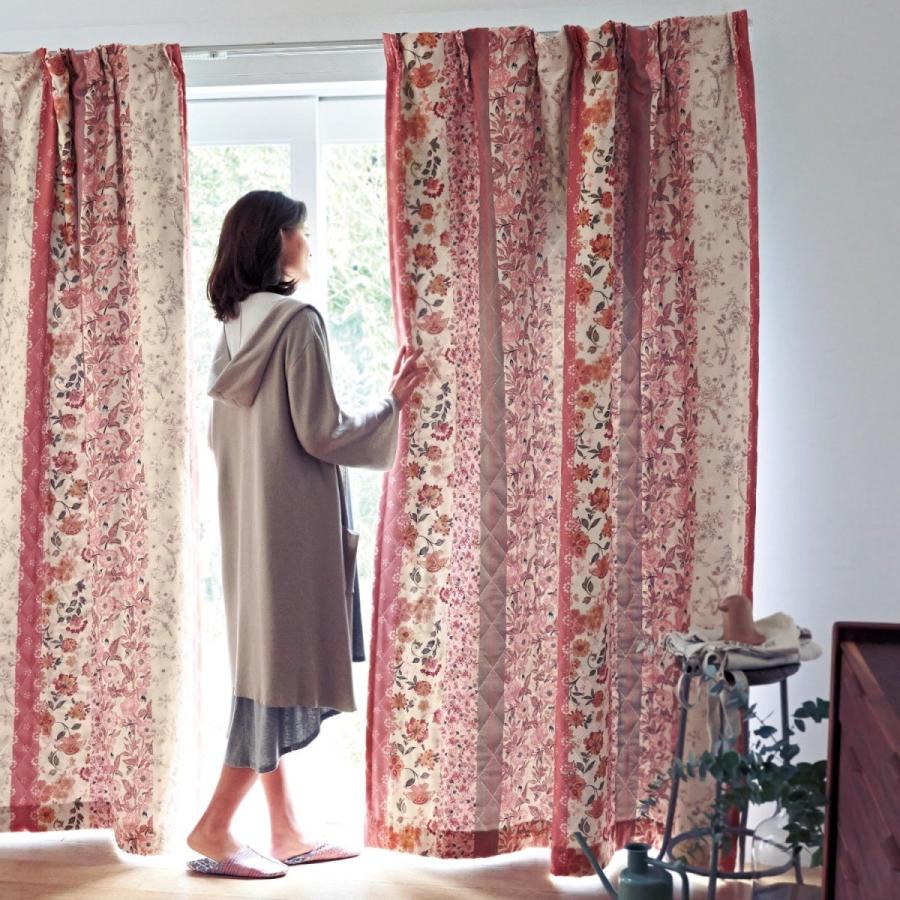 パッチワーク調プリントの綿入りキルトカーテン 約100 192 2枚 ベルメゾン Paypayモール店 通販 Paypayモール