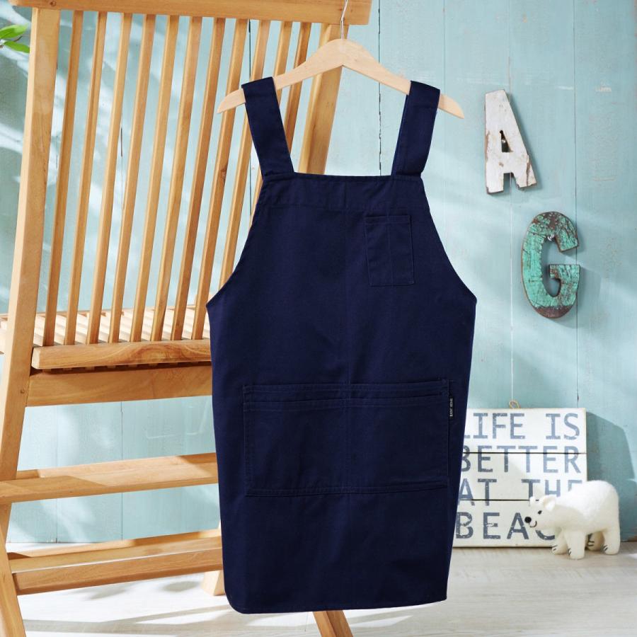 綿混素材のシンプルキッズエプロン ブルー 130cm 150cm F 001 ベルメゾン Yahoo ショッピング店 通販 Yahoo ショッピング