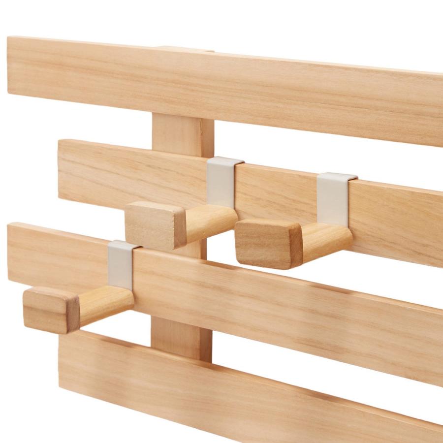 国産 壁にかけられるフック付き桐すのこラック ナチュラル B 激安ブランド Wolbergstudio Com