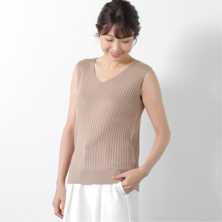 シンプルで合わせやすい リブｖネックノースリーブニット ブラック M L ベルメゾン Paypayモール店 通販 Paypayモール