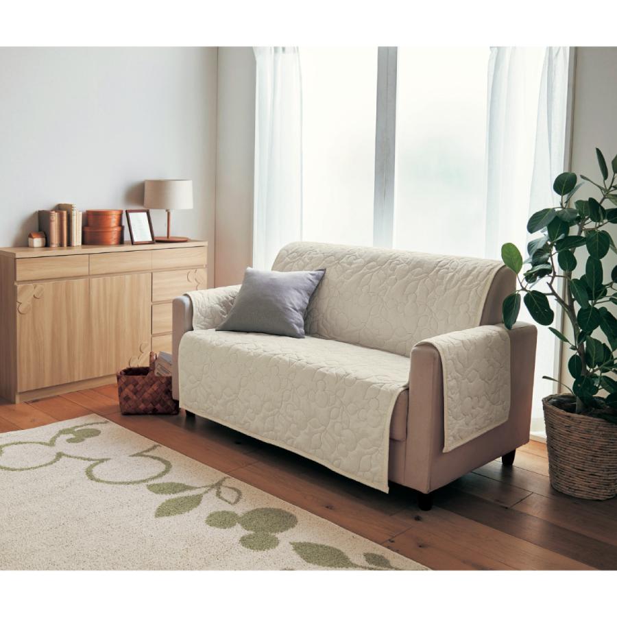 ディズニー リネン混肘掛け付きソファーカバー ミッキーモチーフ 2人掛け用 肘掛けあり ベルメゾン Paypayモール店 通販 Paypayモール