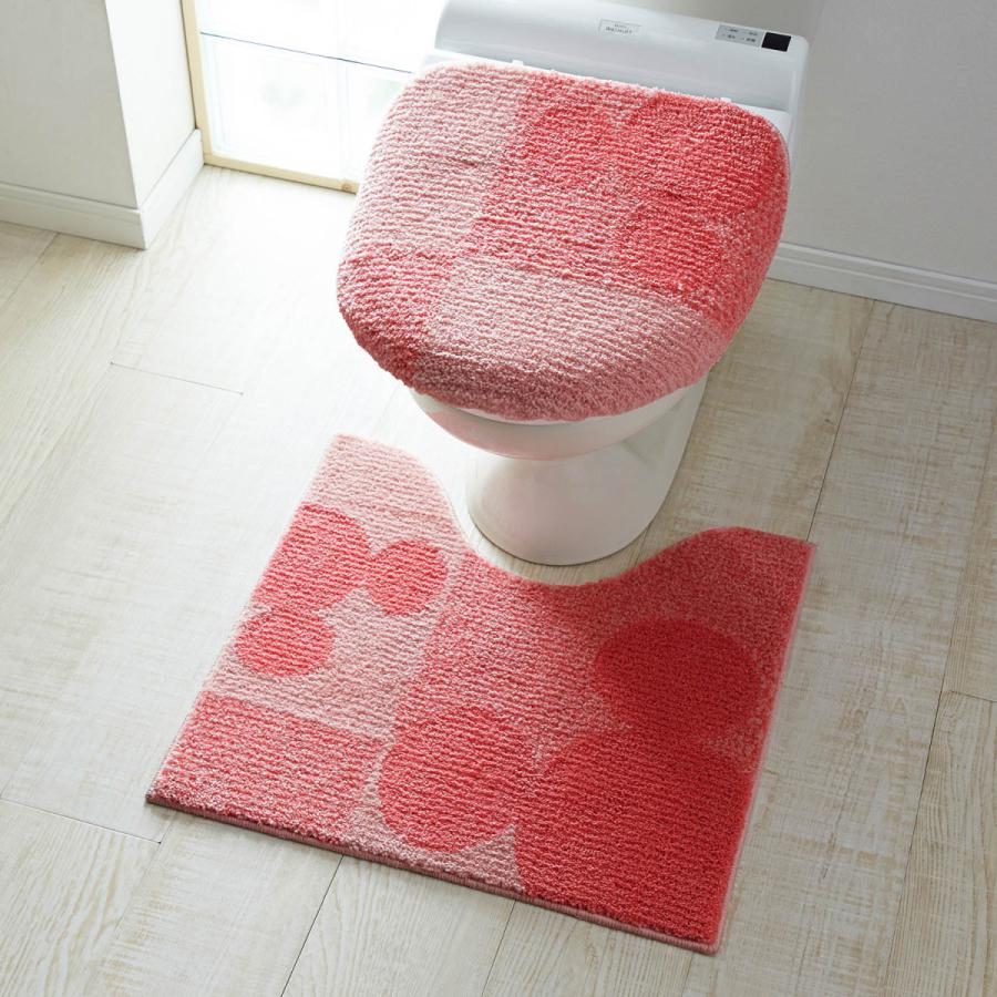 買い誠実 トイレマットセット ディズニー マットのみ ミッキーモチーフ ピンク系 裾ロングマット フタカバーなし 標準マット 温水フタセット