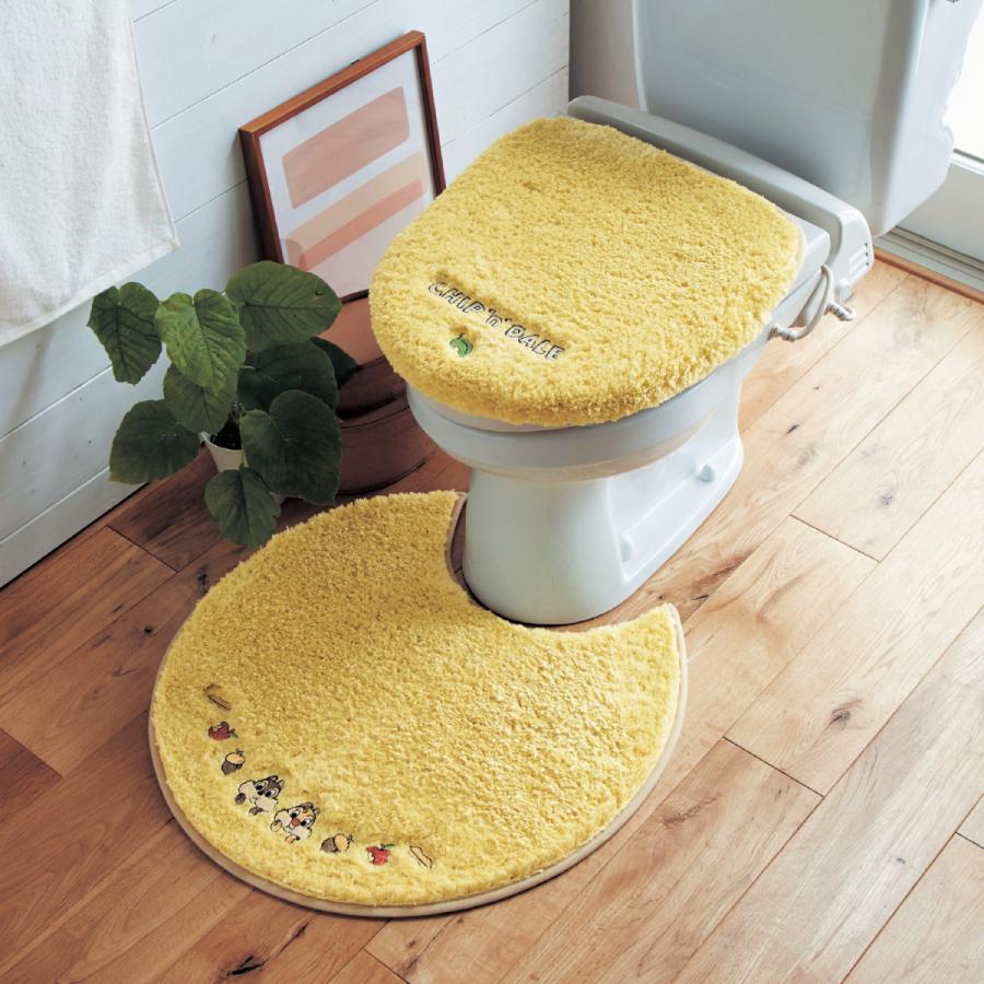 ディズニー ふわふわトイレマット フタカバー セット 選べるキャラクター チップ デール 標準マット 温水フタ