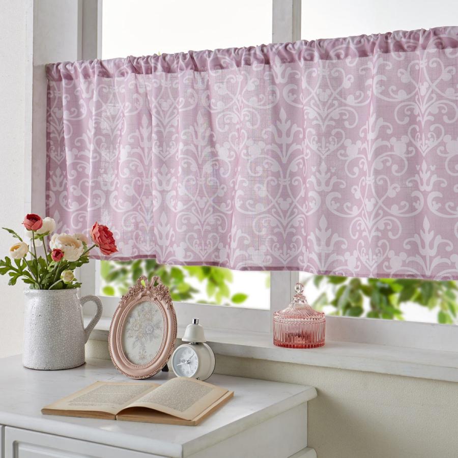 ディズニー エレガンスデザインのプリントカフェカーテン ミッキーモチーフ ピンク 150x70 ベルメゾン Paypayモール店 通販 Paypayモール