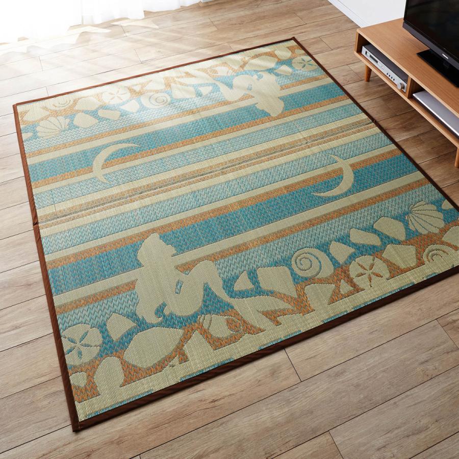 ディズニー ウレタン入りい草ラグ 選べるキャラクター アリエル 約130 190 4blocksinc Com