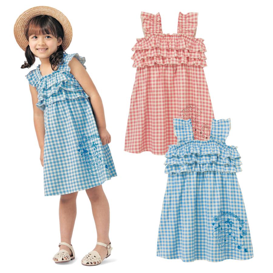 サンリオ ギンガムフリルワンピース マイメロディ 90 100 110 1 130 140 ベルメゾン Paypayモール店 通販 Paypayモール
