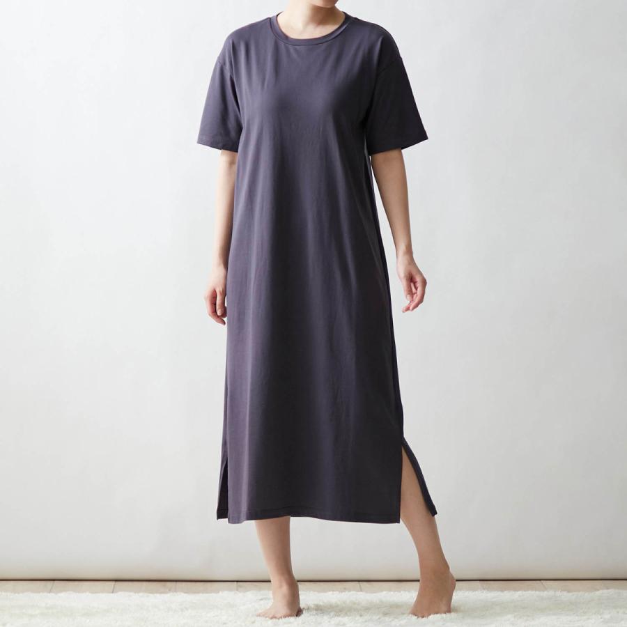 サラリスト さっと乾く綿混くつろぎカップ付きワンピース チャコールネイビー S M L Ll 3l ベルメゾン Paypayモール店 通販 Paypayモール