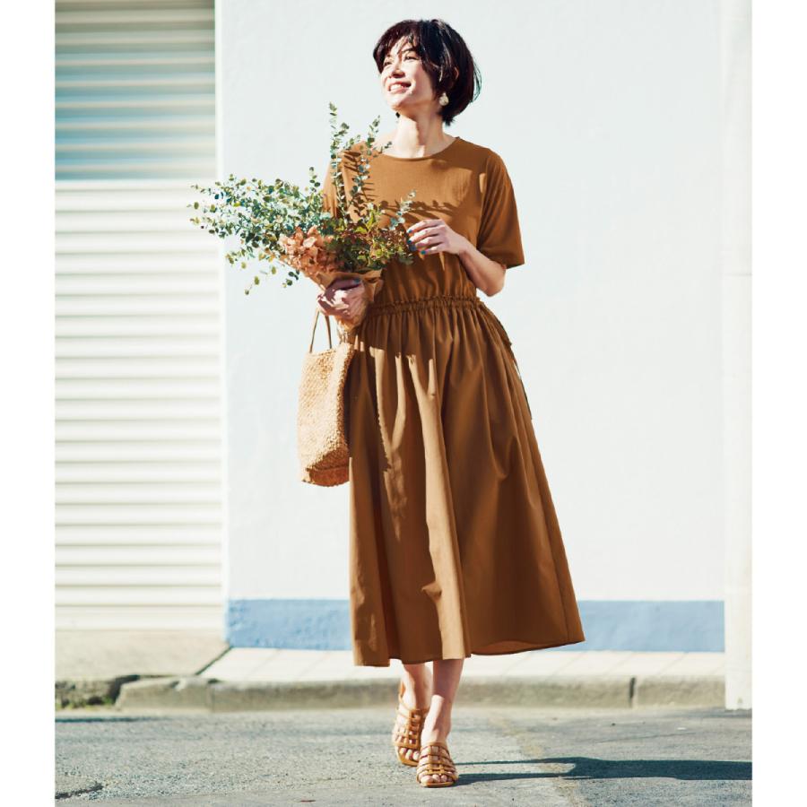 ラ フィット コーディネートが１枚でキマるドッキングワンピース キャメル 4l 5l 6l ベルメゾン Paypayモール店 通販 Paypayモール