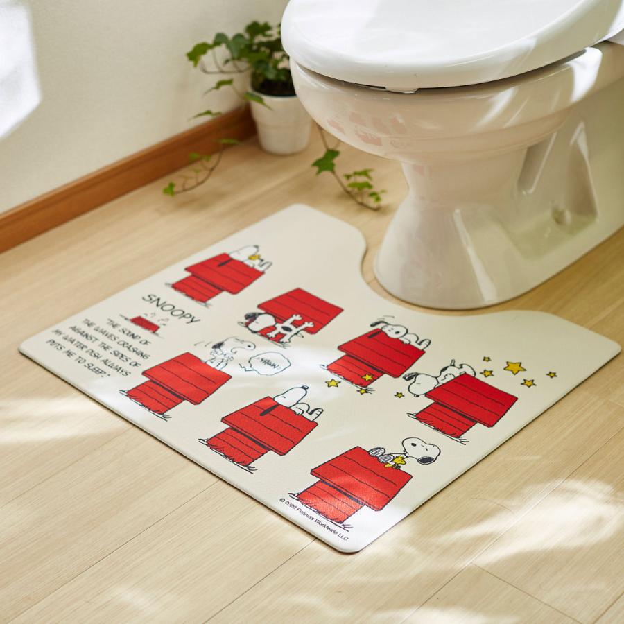 スヌーピー 拭ける素材のふかふかトイレマット ブラック ベルメゾン Paypayモール店 通販 Paypayモール