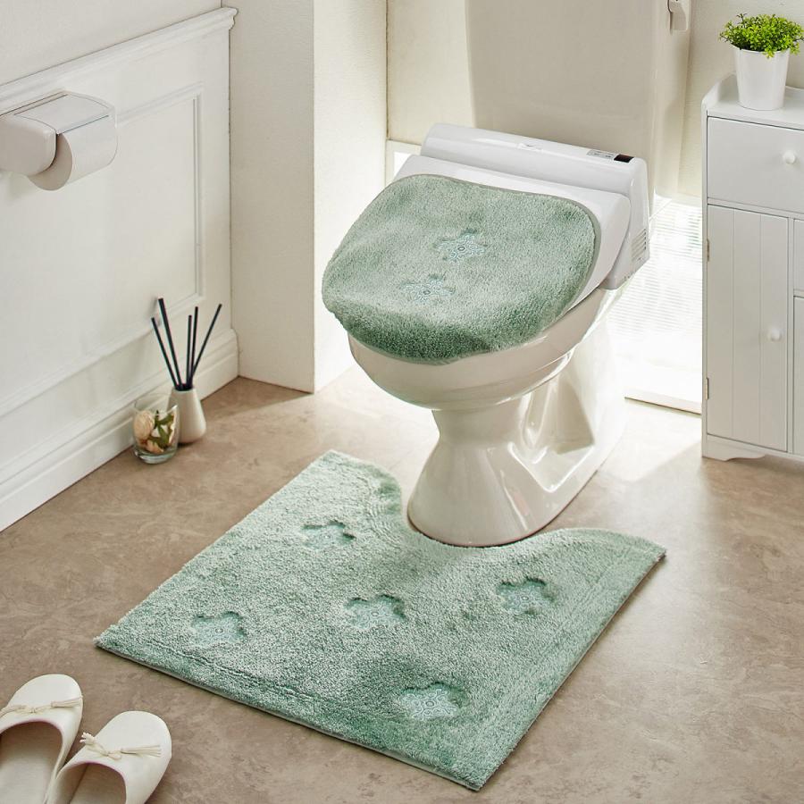 トイレマットセット ディズニー マット フタカバー セットミッキーモチーフ ピンク系 裾ロングマット 温水フタセット 人気急上昇