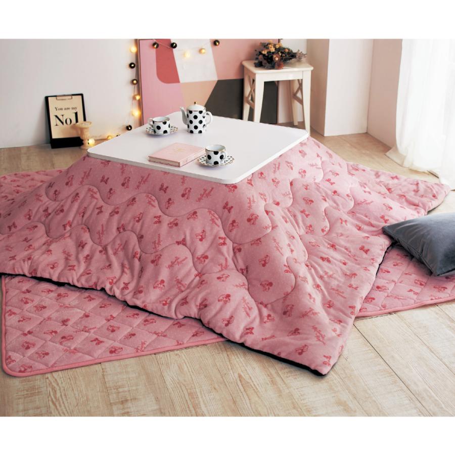 驚きの破格値 ディズニー マイクロファイバーのリバーシブルこたつ布団 ミニーマウス 省スペース長方形