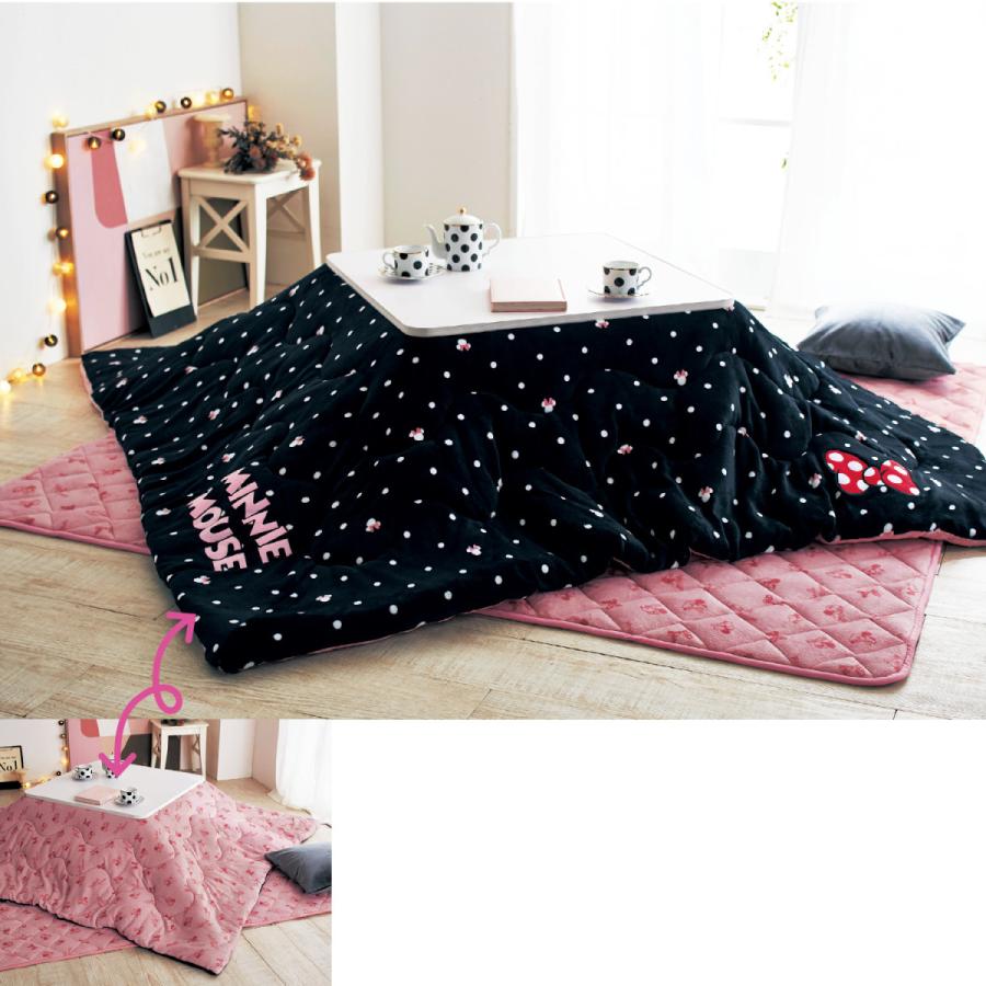 ネット ディズニー マイクロファイバーのリバーシブルこたつ布団 ミニーマウス 省スペース長方形 大 ベルメゾン Paypay