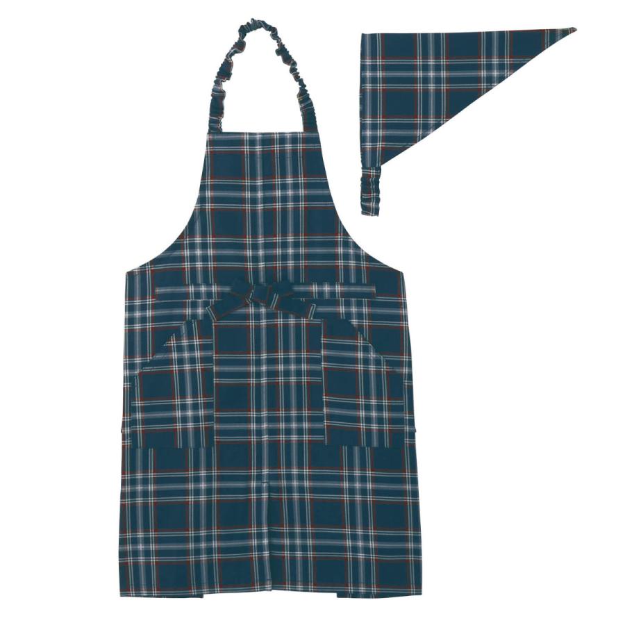 親子でおそろい子供エプロン 三角巾セット ネイビーチェック 90 100 110 1 130 140 G 001 ベルメゾン Yahoo ショッピング店 通販 Yahoo ショッピング