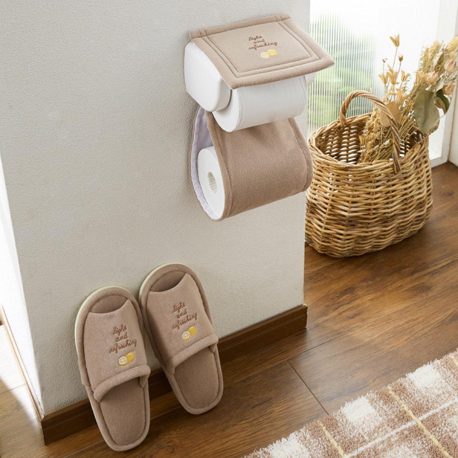 シンプルな綿混トイレットペーパーホルダーカバー スリッパ 単品 ブラウン トイレットペーパーホルダーカバー ベルメゾン Paypayモール店 通販 Paypayモール