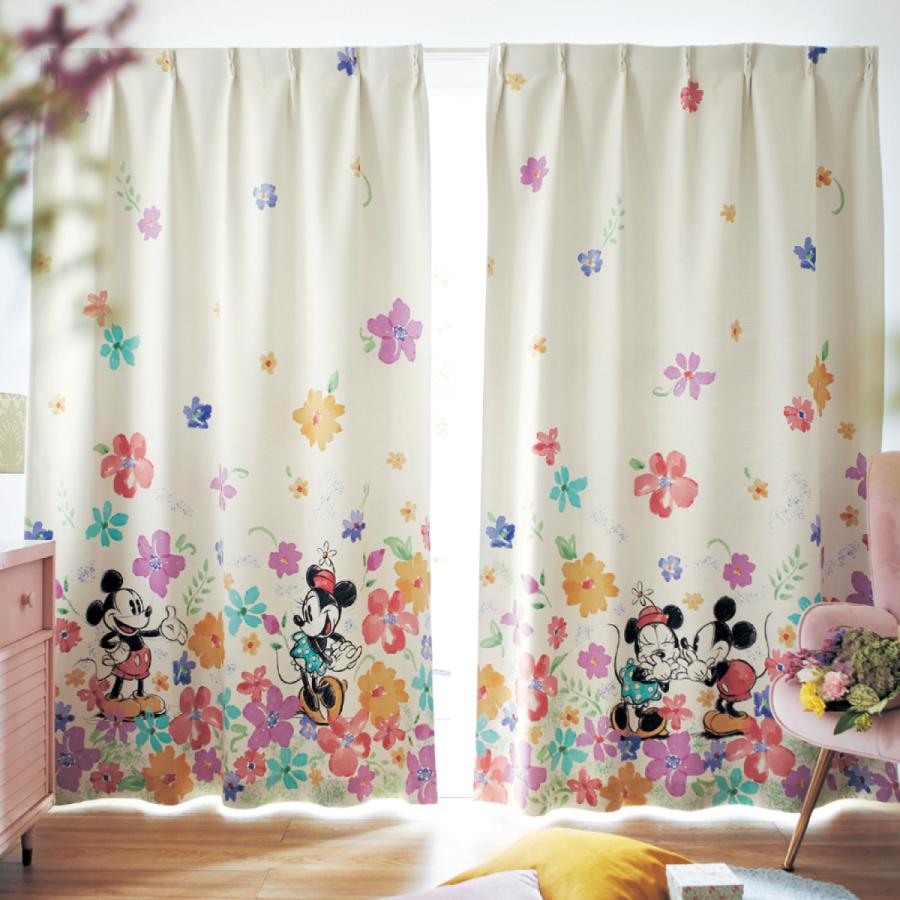 ディズニー 一枚絵のような遮光カーテン ミッキー ミニー 約100 1 2枚 約100 135 2枚 ベルメゾン Paypayモール店 通販 Paypayモール