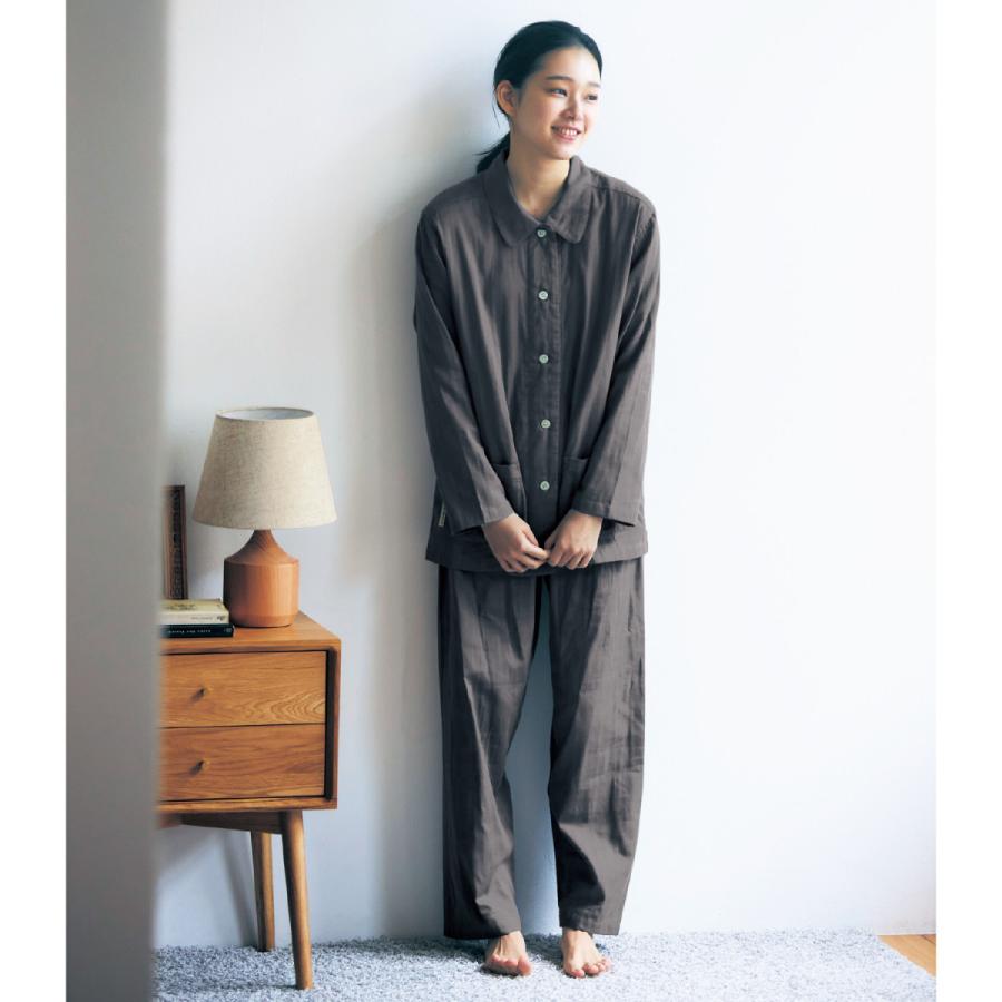 ベルメゾンデイズ ふんわりとなめらかな風合いのダブルガーゼレディースパジャマ スレート M L G 001 ベルメゾン Yahoo ショッピング店 通販 Yahoo ショッピング