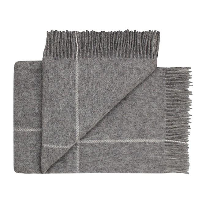 北欧雑貨 ブランケット ひざ掛け Silkeborg Uldspinderi マンデ ノルディックグレー 00-1133-0155 旧ウィンドウペーン100355  ウール100％ 85 x130cm オシャレ | 