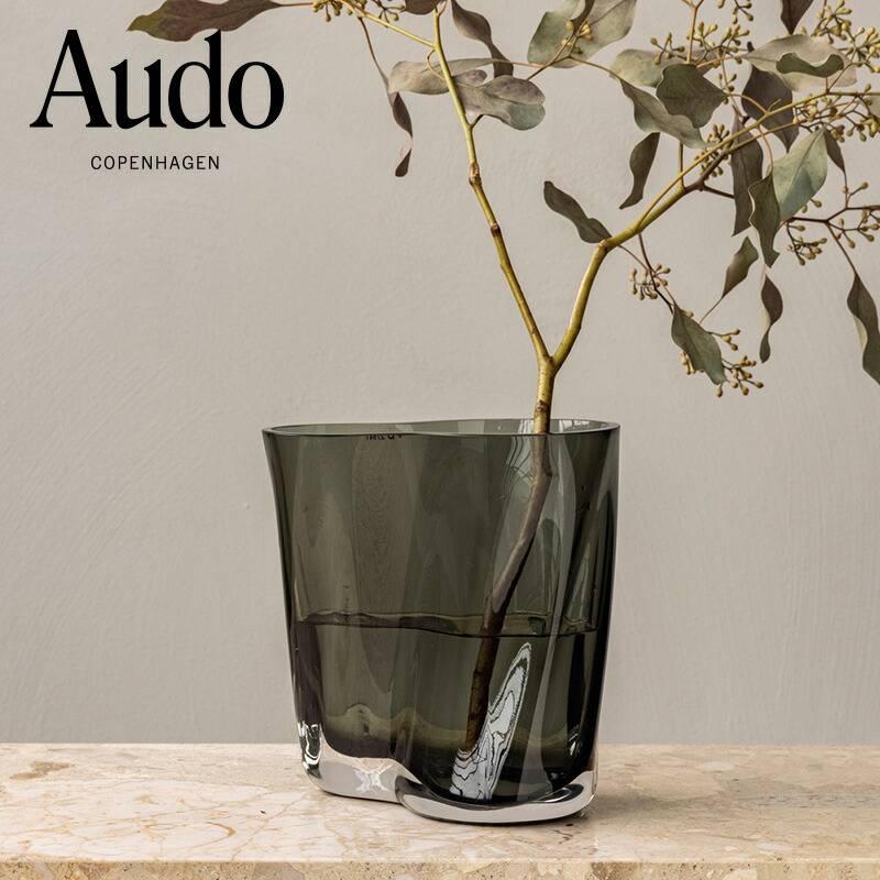 花瓶 フラワーベース オドー コペンハーゲン エールベース 19 スモーク 4735949 北欧 インテリア フラワーベース 花瓶 おしゃれ シンプル モダン スモークガラス | 