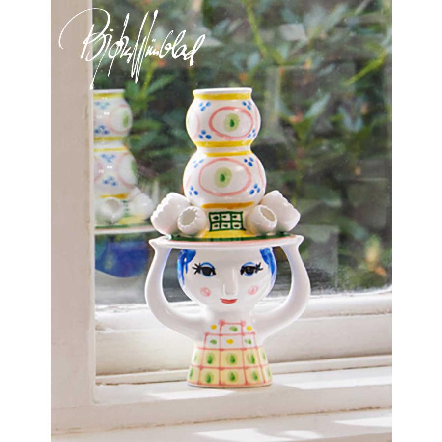 ビヨン・ヴィンブラッド Bjorn Wiinblad Lady with Hat レディウィズハット キャンドルホルダー ピンク H16cm 54052 北欧 デンマーク クリスマス | 