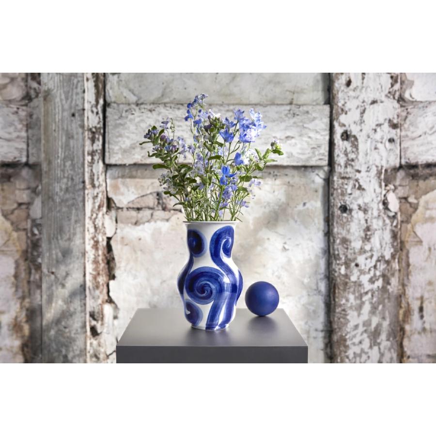 花瓶 Kahler ケーラー Tulle Vase blue  チュールベース ブルー H22.5cm 695015  セラミック 花びん フラワーベース 北欧  モダン おしゃれ |  | 05