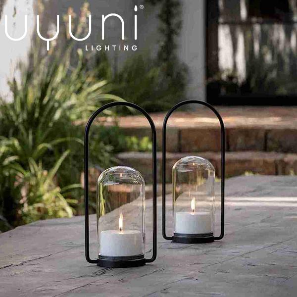Uyuni Lighting アウトドア ランタンセット（リモコン＆ピラーキャンドル付）UL-30271 屋外  W15 x H34cm アウトドア 防水 北欧 ランタン クリスマス | 