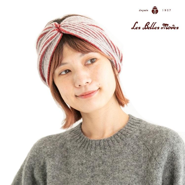 ヘアバンド ターバン スヌード ウール 日本製 レディース 秋冬(レッド