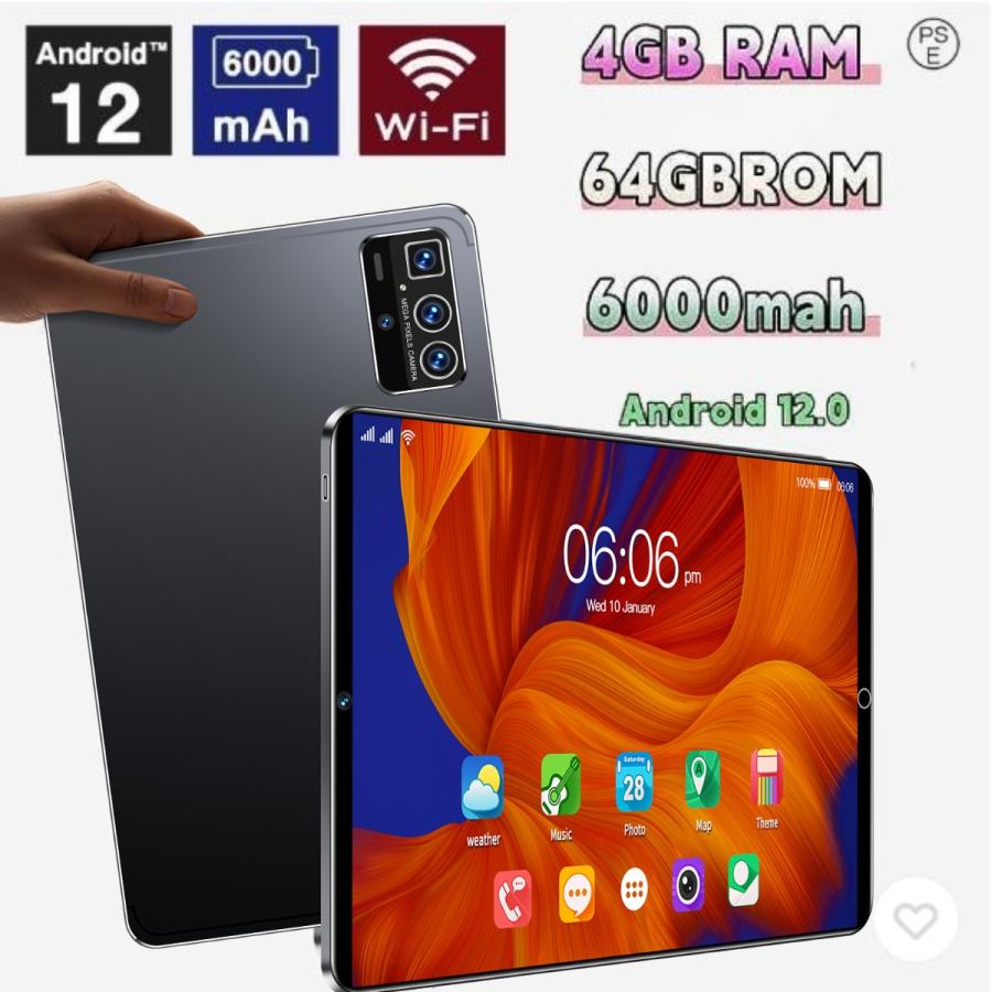 2023年最新 タブレット 本体 10インチ Android 12 Wi-Fiモデル 通話 